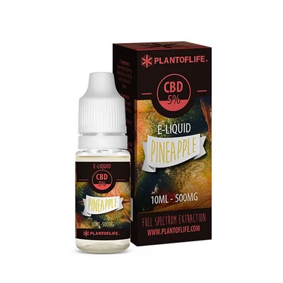 E-Líquido 10ml com 5% de CBD Abacaxi Plant of Life - Para cigarros electrónicos/vapes - WeedZone