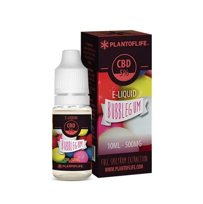 E-Líquido 10ml com 5% de CBD Pastilha Elástica Plant of Life - Para cigarros electrónicos/vapes - WeedZone