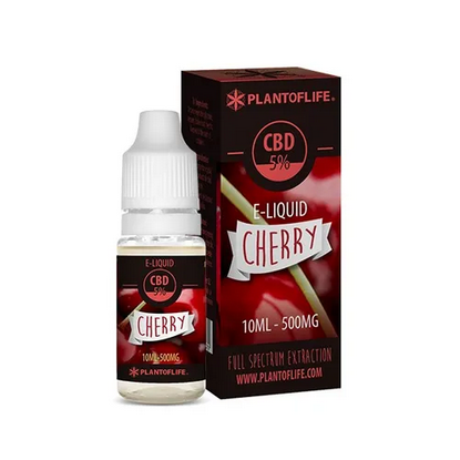E-Líquido 10ml com 5% de CBD Cereja Plant of Life - Para cigarros electrónicos/vapes - WeedZone