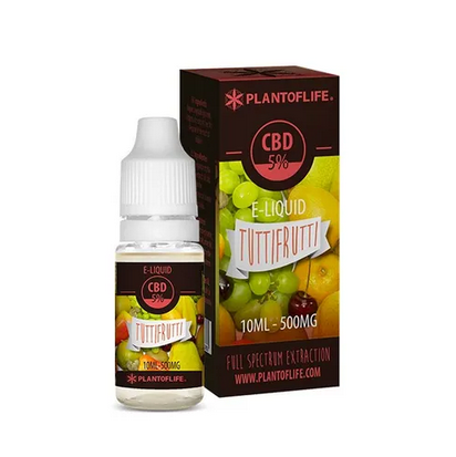 E-Líquido 10ml com 5% de CBD Tutifrutti Plant of Life - Para cigarros electrónicos/vapes - WeedZone